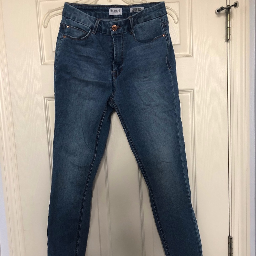High Rise Blue Skinny Jeans